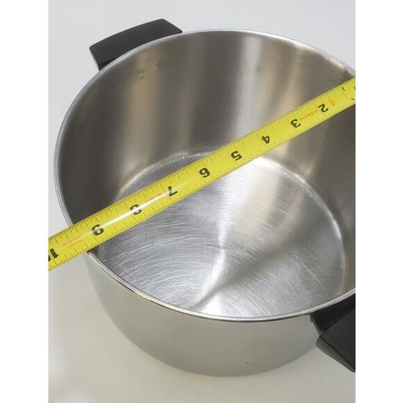 VTG Revere Ware 1801 Tri-Ply Stainless Steel Disk Bottom 6QT Stock Pot No Lid - Picture 3 of 6